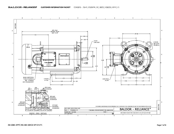 Baldor .75 HP, 1750 RPM, DC, 182CZ, X3623D, XPFC, F1 - CDX1875 - Image 10