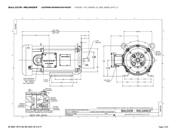 Baldor 1 HP, 1750 RPM, DC, 182C, X3623D, XPFC, F1 - CDX7100 - Image 10