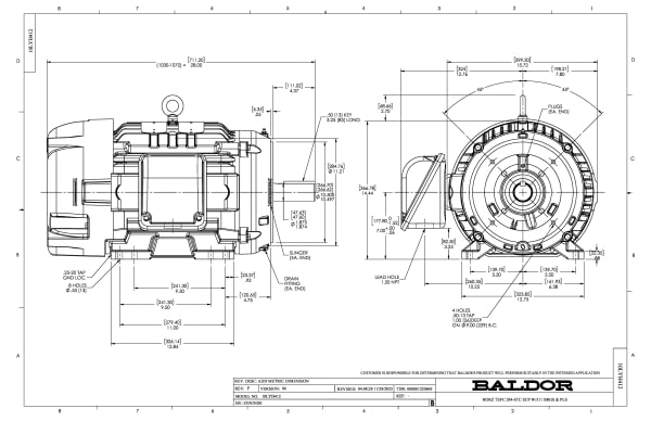 Baldor 30 HP, 1770 RPM, 3 Phase, 60 Hz, 286TC, 1060M, TEFC, F - CECP4104T - Image 2
