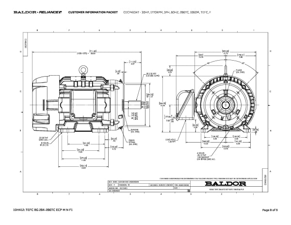 Baldor 30 HP, 1770 RPM, 3 Phase, 60 Hz, 286TC, 1060M, TEFC, F - CECP4104T - Image 11