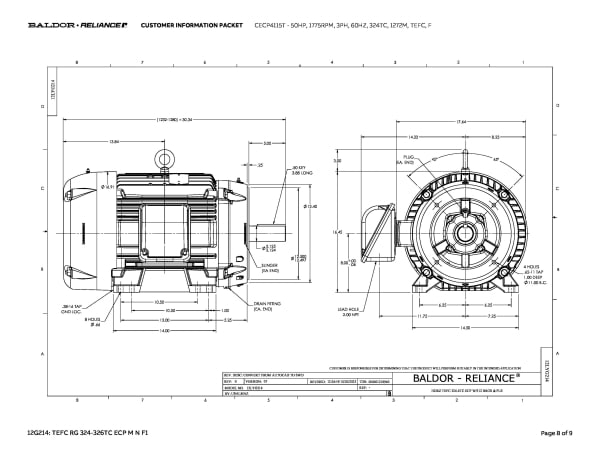 Baldor 50 HP, 1775 RPM, 3 Phase, 60 Hz, 324TC, 1272M, TEFC, F - CECP4115T - Image 11