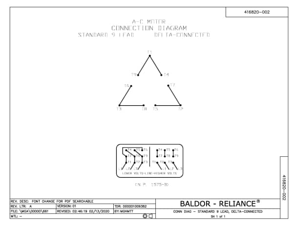 Baldor 75 HP, 3555 RPM, 3 Phase, 60 Hz, 365TSC, A36068M, TEF - CECP4313T - Image 3
