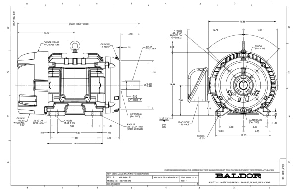 Baldor 30 HP, 1770 RPM, 3 Phase, 60 Hz, 286TC, TEFC, F1 - CECP84104T-5 (575 VAC Only) - Image 2
