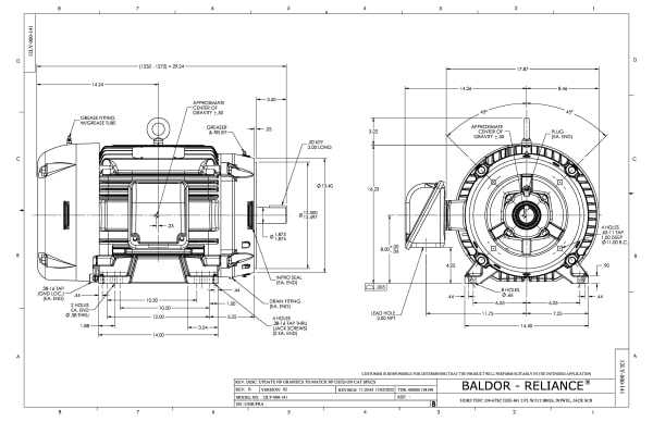 Baldor 50 HP, 3530 RPM, 3 Phase, 60 Hz, 326TSC, TEFC, F1 - CECP84114T-4 - Image 2