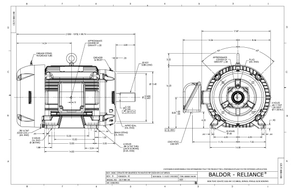 Baldor 50 HP, 1770 RPM, 3 Phase, 60 Hz, 326TC, TEFC, F1 - CECP84115T-4 - Image 2