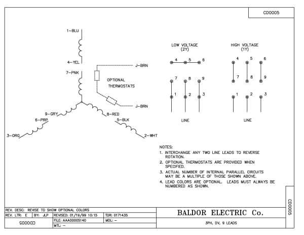 Baldor 50 HP, 1775 RPM, 3 Phase, 60 Hz, 326T, TEFC, F1 - CECR9504T - Image 3
