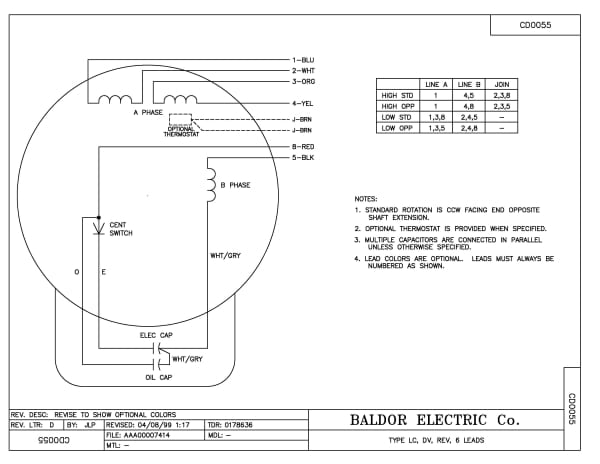 Baldor .33 HP, 1740 RPM, 1 Phase, 60 Hz, 56C, 3418LC, OPEN, F - CEL11301 - Image 3