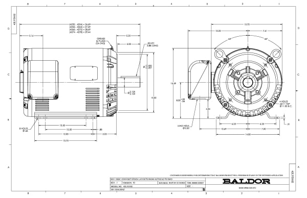 Baldor 50 HP, 1775 RPM, 3 Phase, 60 Hz, 326TC, 4256M, OPSB, F - CEM2543T - Image 2