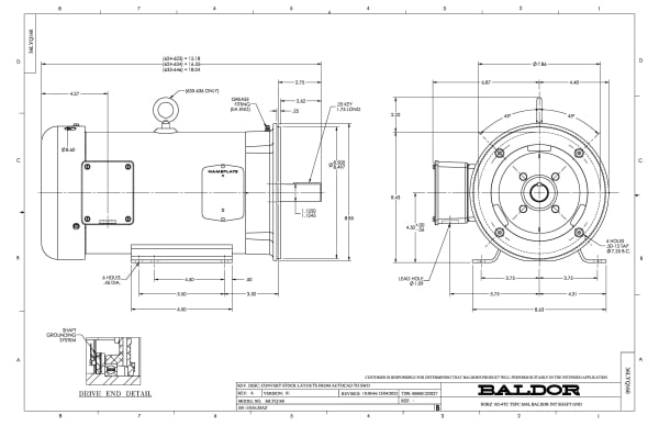 5HP,1750RPM,3PH,60HZ,184TC,3642M,TEFC,F1 - CEM3615T-BG - Image 2