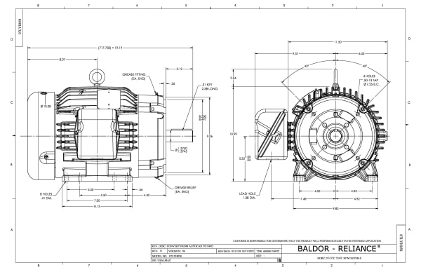 Baldor 10 HP, 1760 RPM, 3 Phase, 60 Hz, 215TC, 0748M, TEFC, F - CEM3774T-5 (575 VAC Only) - Image 2