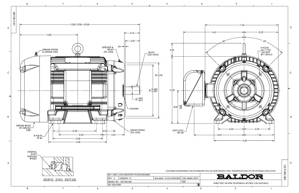 Baldor 40 HP, 3530 RPM, 3 Phase, 60 Hz, 324TSC, TEFC, F1 - CEM4109T-G - Image 2