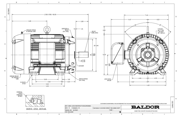 Baldor 40 HP, 1775 RPM, 3 Phase, 60 Hz, 324TC, TEFC, F1 - CEM4110T-G - Image 2