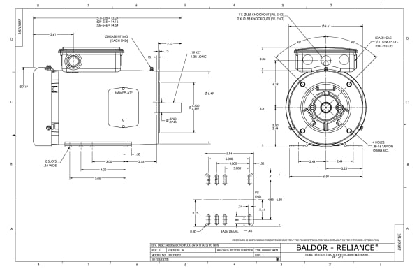 Baldor 2/1.5KW HP, 1760 1/MIN IP44 IC411 32KG RPM - CEUHM3558T - Image 2