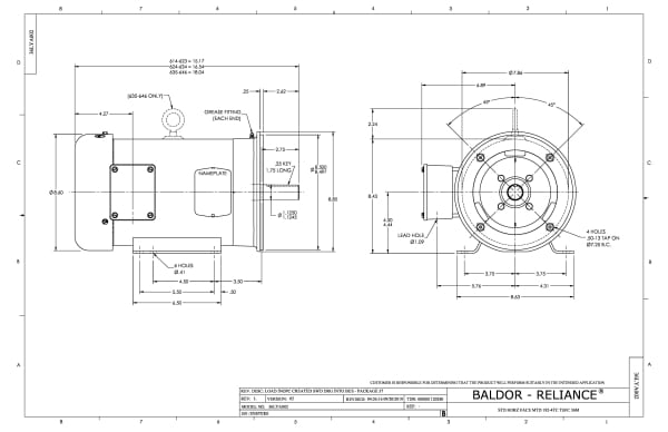 5HP,1750RPM,3PH,60HZ,184TC,3642M,TEFC,F1 - CEUHM3615T - Image 2