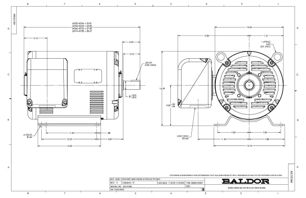 Baldor 75 HP, 3535 RPM, 3 Phase, 60 Hz, 364TS, 4250M, OPSB, F - FPM2549T-2/4 - Image 3