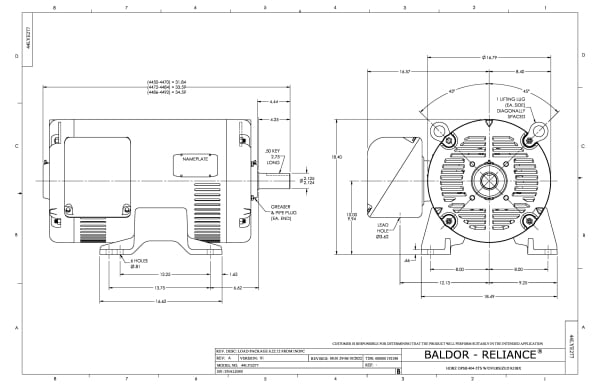 Baldor 100 HP, 1775 RPM, 3 Phase, 60 Hz, 404TS, 4462M, OPSB - FPM2555TS-2/4 - Image 3