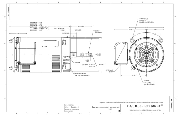 Baldor 60 HP, 3520 RPM, 3 Phase, 60 Hz, 326JP, 4062M, OPSB, F - VJPFPM2546T-2/4 - Image 3