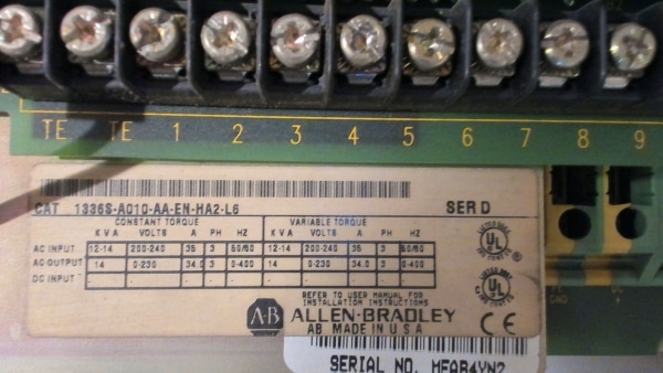 ALLEN BRADLEY - 1336S-A010-AA-EN-HA2-L6 - USED - Image 5