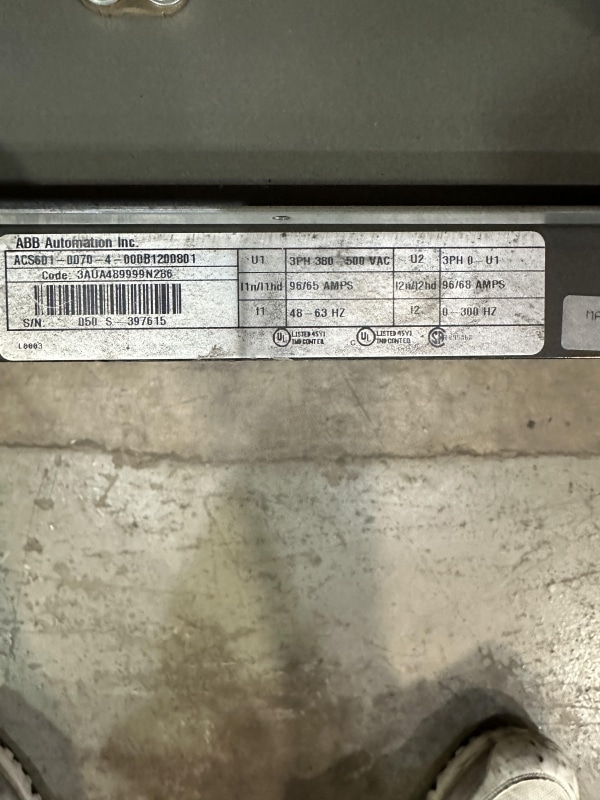 ABB - ACS601-0070-4-000B1200801 - USED NO KEYPAD - Image 3