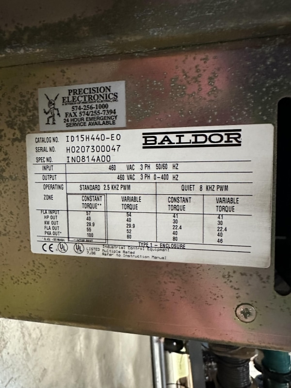 BALDOR - 1D15H440-E0 - USED - Image 2