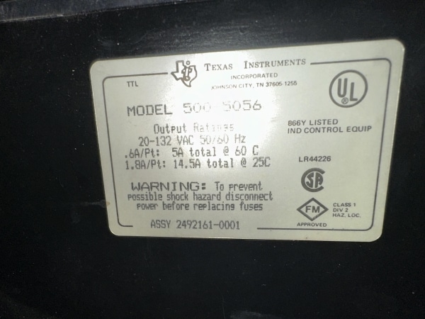 TEXAS INSTRUMENT - MODEL 500-5848 - MODEL 500-5056 - USED - Image 3