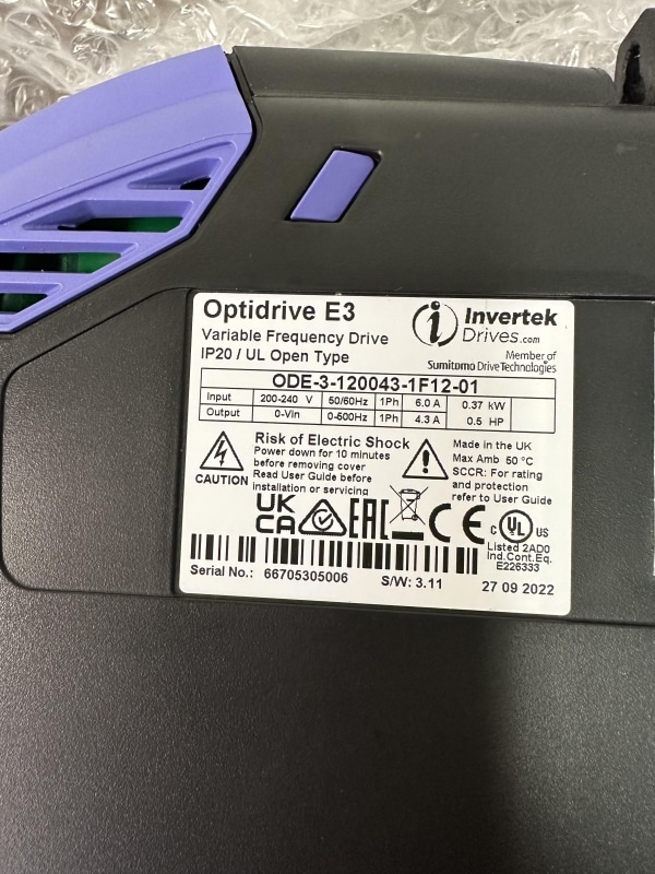 INVERTEK DRIVES - ODE-3-120043-1F12-01 - OPEN BOX - Image 3