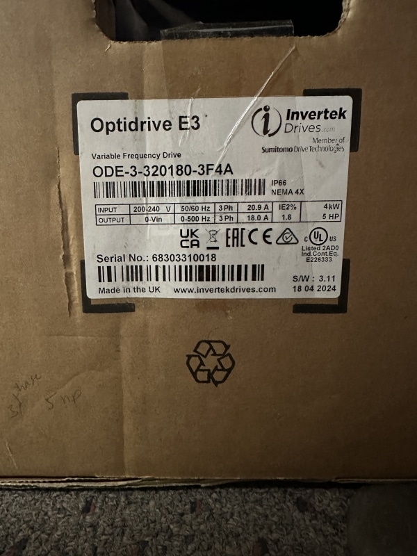 INVERTEK DRIVES - ODE-3-320180-3F4A - OPEN BOX - Image 2