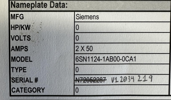 SIEMENS - 6SN1124-1AB00-0CA1 - USED - REPAIRED - Image 3
