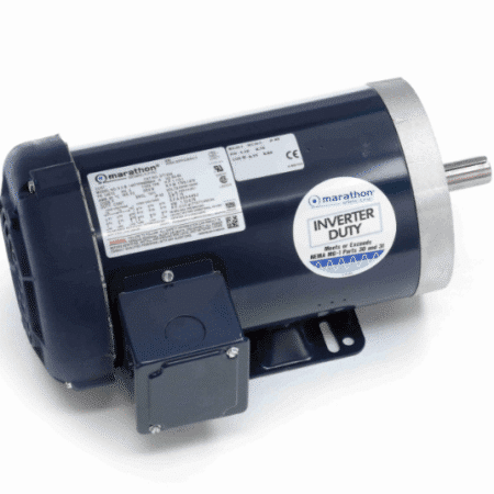 Marathon Globetrotter® General Purpose Motor, 1.50 & 1 HP, 3 Ph, 60 & 50 Hz, 230/460 & 190/380 V, 1800 & 1500 RPM, 145TC Frame, TEFC - GT1204