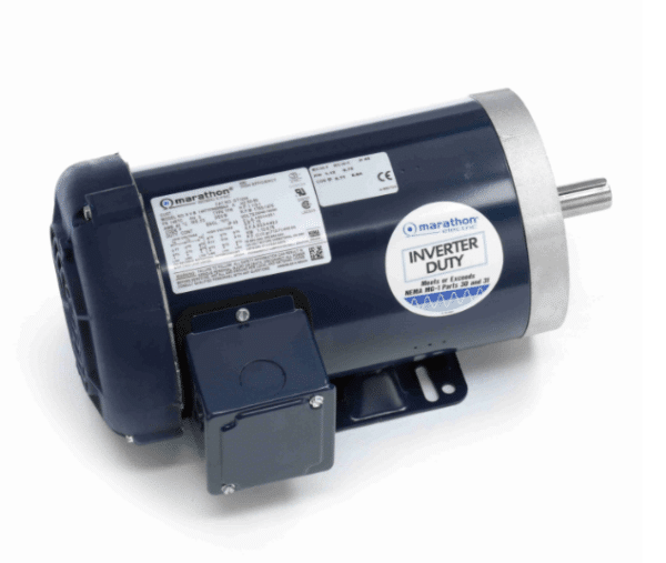 Marathon Globetrotter® General Purpose Motor, 1.50 & 1 HP, 3 Ph, 60 & 50 Hz, 230/460 & 190/380 V, 1800 & 1500 RPM, 145TC Frame, TEFC - GT1204