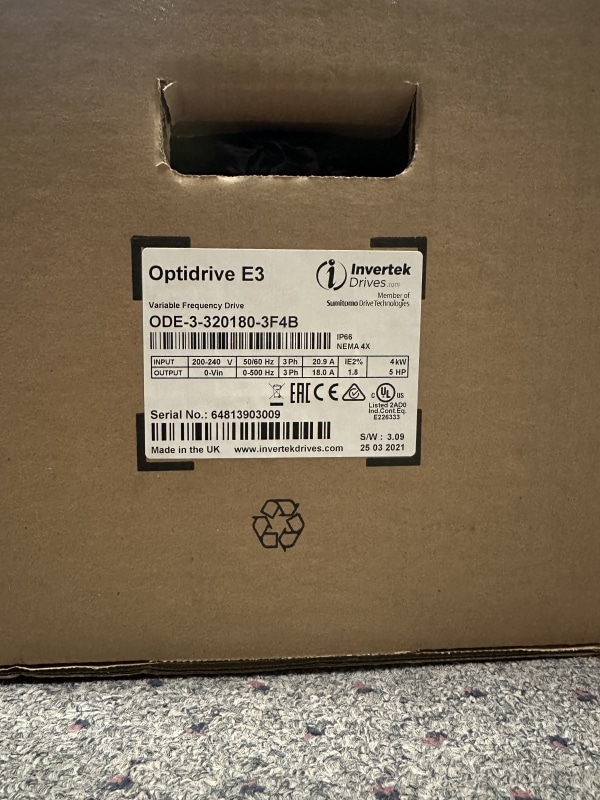 INVERTEK DRIVES - ODE-3-320180-3F4B - OPEN BOX