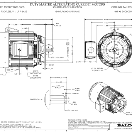 Baldor 100HP 1800 405LP TEFC - 1101095698-10 - MUST CALL BEFORE ORDERING
