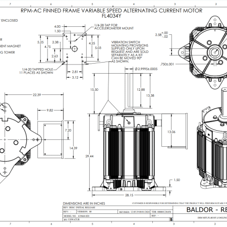 Baldor 60HP 240/460V FL4034 TEAO V3 - F40-A000-0270 - CALL BEFORE ORDERING