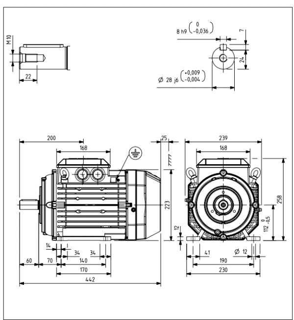 Baldor M3BP 112MG 2P B3 4KW - EMM11042-S-PP
