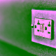 Close-up of a Class A GFCI outlet with test and reset buttons