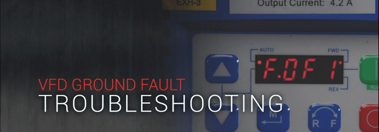 VFD screen indicating a Ground Fault alarm