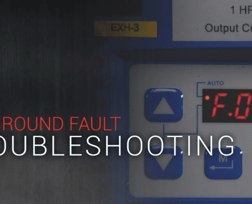 VFD screen indicating a Ground Fault alarm