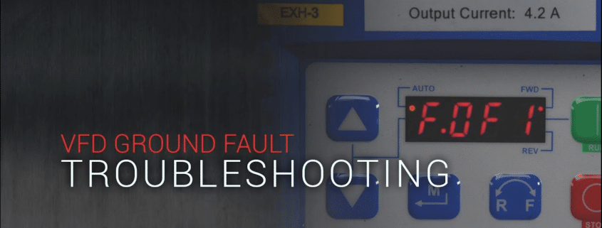 VFD screen indicating a Ground Fault alarm