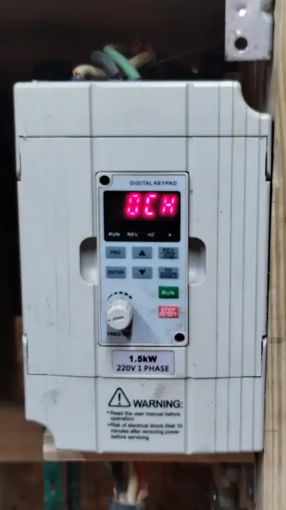 VFD overvoltage fault code on drive keypad during rapid motor deceleration	