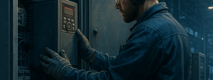 Skilled technician installs Danfoss VFD for peak efficiency