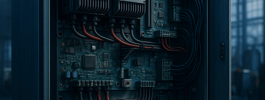 Cutaway view of a modern variable frequency drive VFD panel