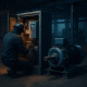 Technician installs variable speed electric motor system
