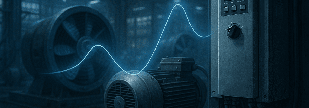 VFD energy‑savings curve versus speed