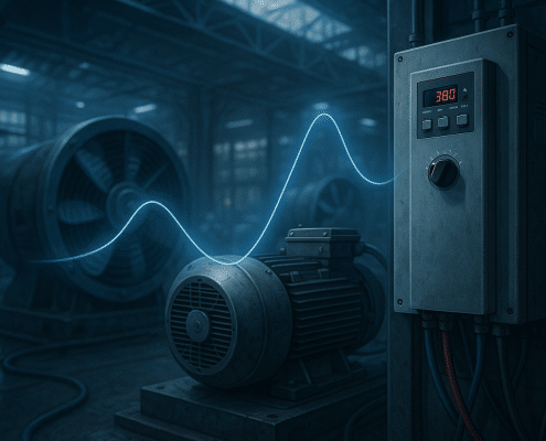 VFD energy‑savings curve versus speed