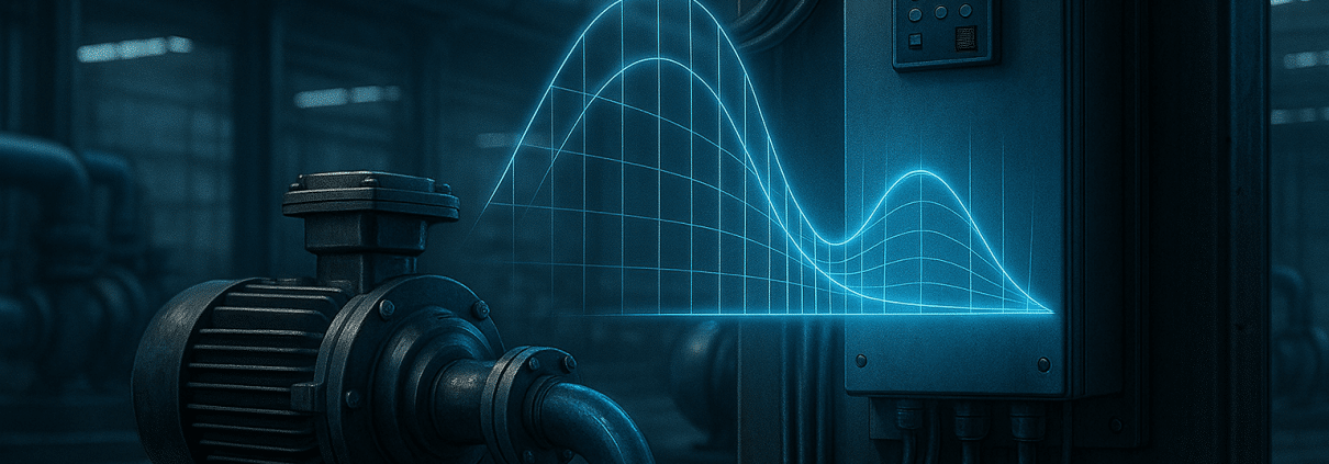 Pump power falls with the cube of speed — a key reason to use a VFD on pumps.