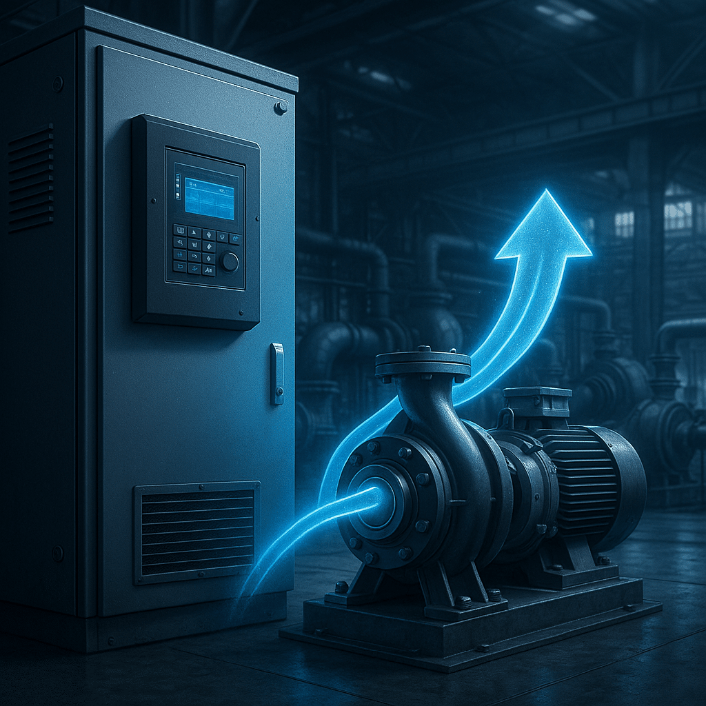 Efficiency gains with variable frequency drive pump technology.