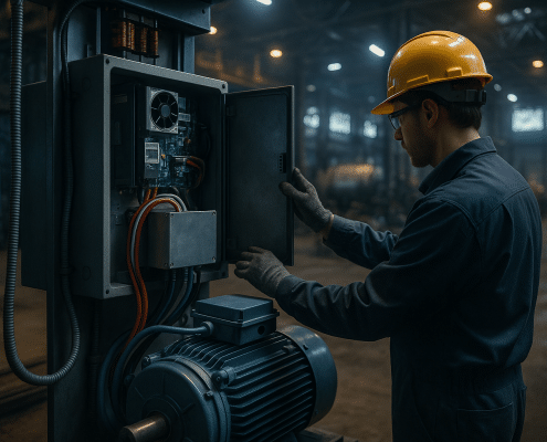 Frequency drive motor installation: add line reactors/filters for cleaner power and longer motor life.