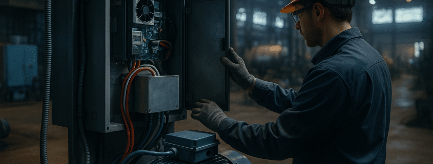 Frequency drive motor installation: add line reactors/filters for cleaner power and longer motor life.