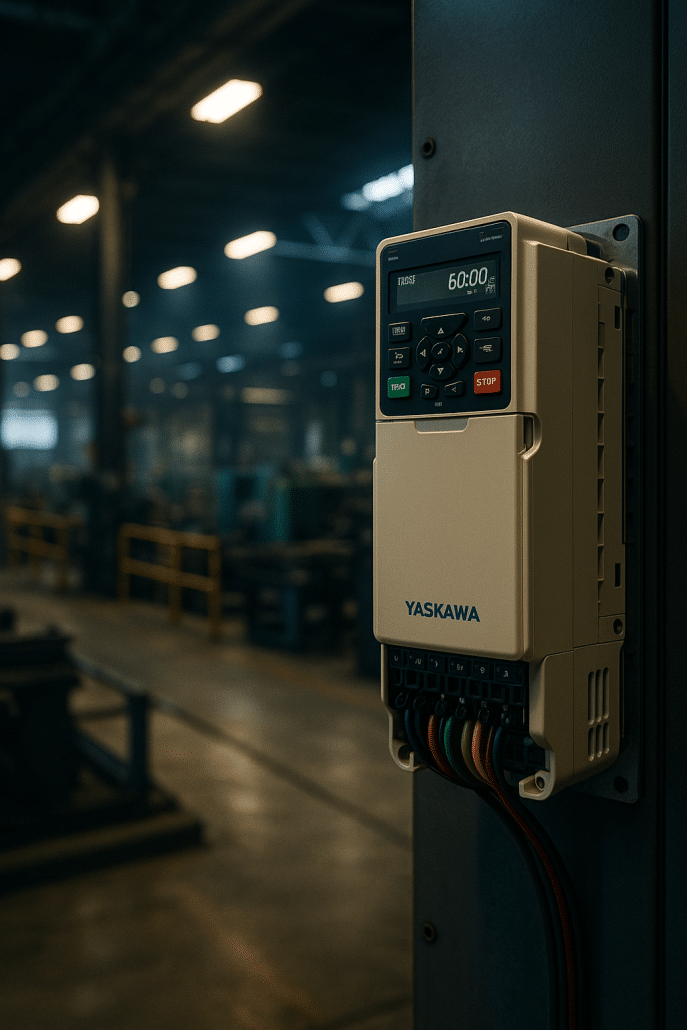 Space‑saving GA500 Yaskawa variable frequency drive for OEM skids