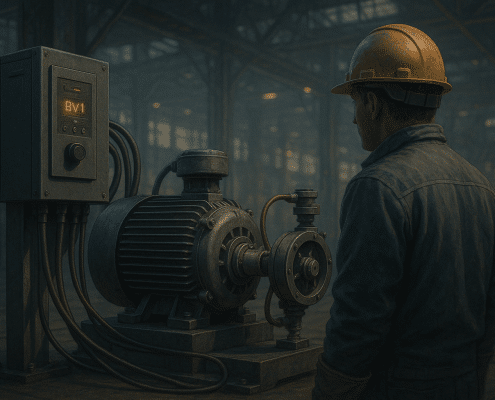 Variable speed air compressor powering production line